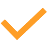 Icon, orangefarbenes Häkchensymbol