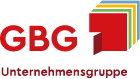 GBG_Unternehmensgruppe_Logo_DINA6_150dpi_RGB Logo mit dem Text GBG Unternehmensgruppe und einer Grafik aus vier sich überlappenden Quadraten in Rot, Gelb, Grün und Blau, wobei das rote Quadrat eine ausgeschnittene Ecke aufweist.