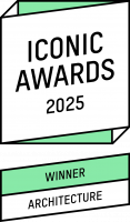 IA2025_Winner_Architecture_pos_white Offizielles Label "ICONIC AWARDS 2025" auf transparentem Hintergrund
